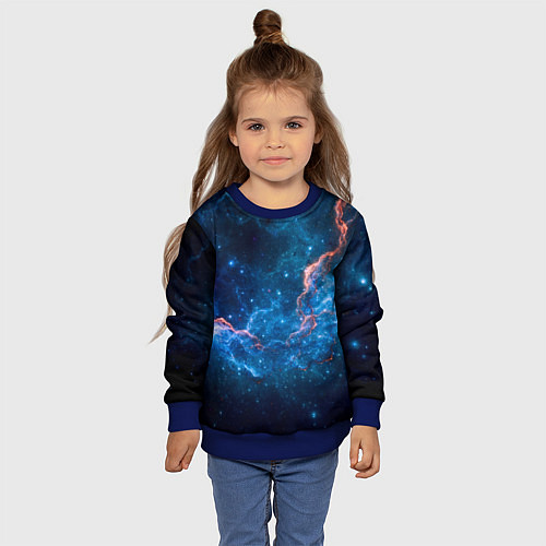 Детский свитшот Туманность / 3D-Синий – фото 4