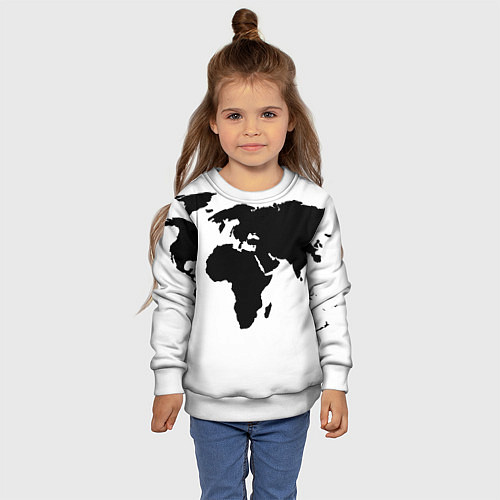 Детский свитшот Весь мир / 3D-Белый – фото 4