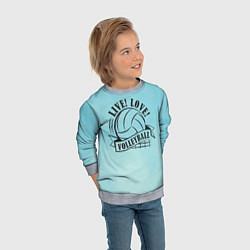 Свитшот детский LIVE! LOVE! VOLLEYBALL!, цвет: 3D-меланж — фото 2