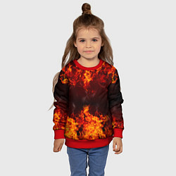 Свитшот детский Огонь, цвет: 3D-красный — фото 2