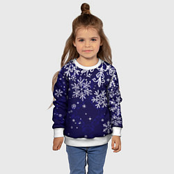 Свитшот детский Новогодние снежинки, цвет: 3D-белый — фото 2