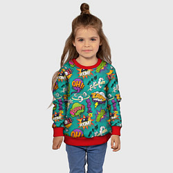 Свитшот детский Pop art comics, цвет: 3D-красный — фото 2