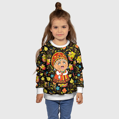 Детский свитшот Русская красавица / 3D-Белый – фото 4
