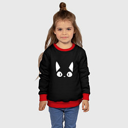 Свитшот детский Кошачья мордочка, цвет: 3D-красный — фото 2