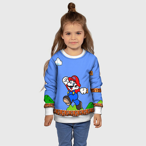 Детский свитшот Mario / 3D-Белый – фото 4