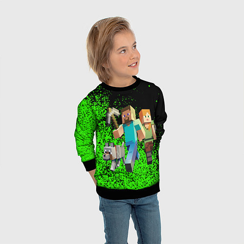 Детский свитшот Minecraft / 3D-Черный – фото 3