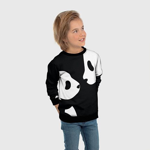 Детский свитшот Panda / 3D-Черный – фото 3