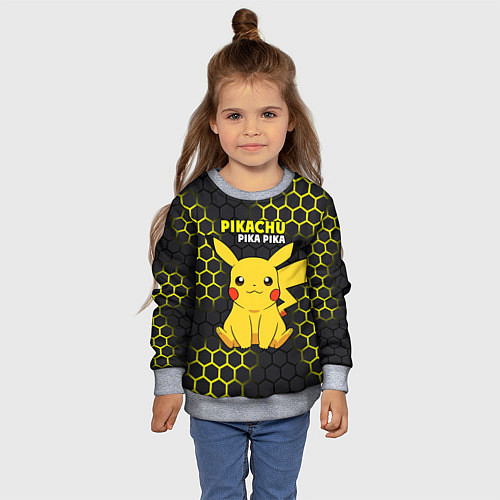 Детский свитшот Pikachu Pika Pika / 3D-Меланж – фото 4