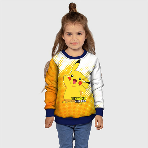 Детский свитшот Pikachu Pika Pika / 3D-Синий – фото 4