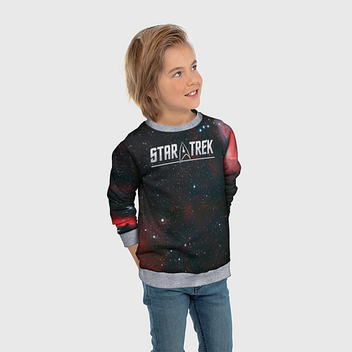 Детский свитшот Startrek iron logo and space / 3D-Меланж – фото 3