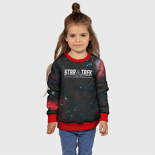 Детский свитшот Startrek iron logo and space / 3D-Красный – фото 4