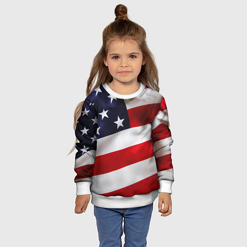 Детский свитшот США USA / 3D-Белый – фото 4