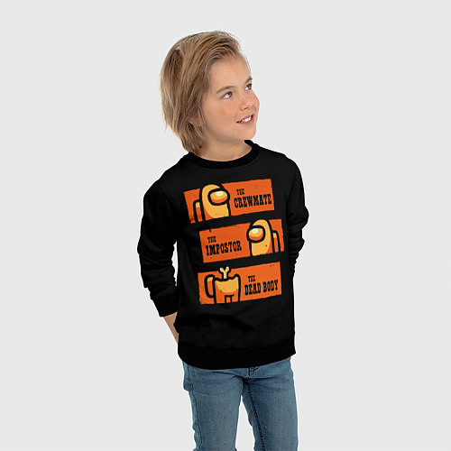 Детский свитшот Among Us Wild West / 3D-Черный – фото 3