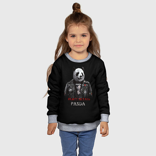 Детский свитшот Metall Panda / 3D-Меланж – фото 4