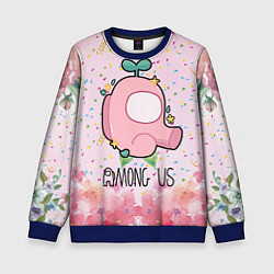 Свитшот детский Among Us girl, цвет: 3D-синий