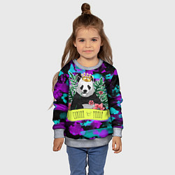 Свитшот детский Корона Панда, цвет: 3D-меланж — фото 2