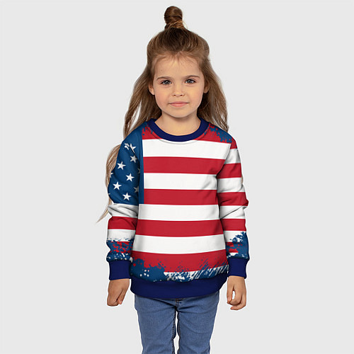 Детский свитшот Америка / 3D-Синий – фото 4