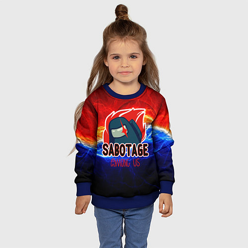 Детский свитшот Among us sabotage / 3D-Синий – фото 4