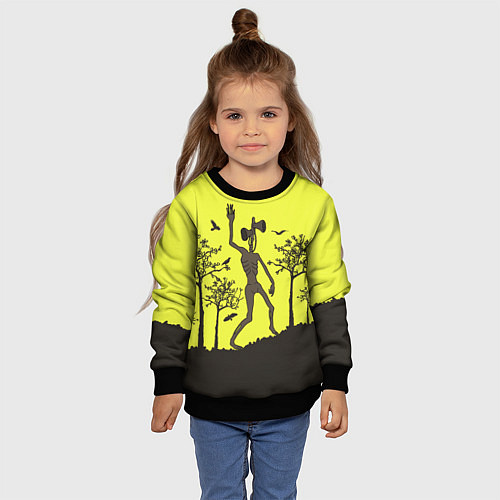 Детский свитшот Siren Head / 3D-Черный – фото 4