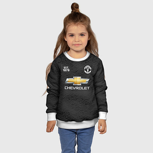 Детский свитшот MANCHESTER UNITED 2021 - AWAY / 3D-Белый – фото 4