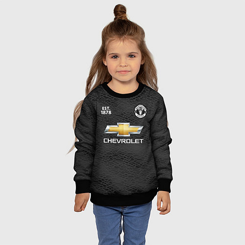 Детский свитшот MANCHESTER UNITED 2021 - AWAY / 3D-Черный – фото 4