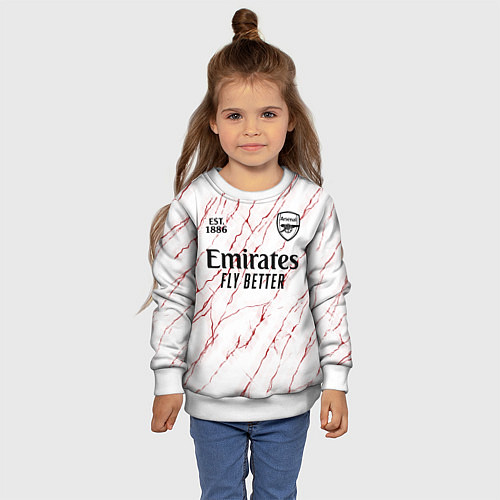 Детский свитшот ARSENAL 2021 - ГОСТЕВАЯ / 3D-Белый – фото 4