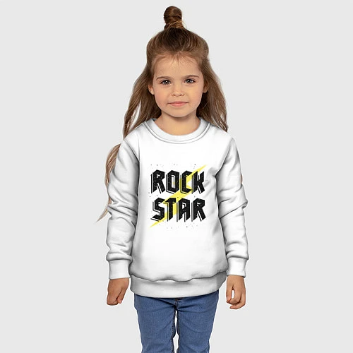 Детский свитшот Rock star / 3D-Белый – фото 4