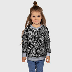 Свитшот детский Геометрия ЧБ Black & white, цвет: 3D-меланж — фото 2