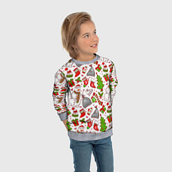 Свитшот детский Новогодний фон, цвет: 3D-меланж — фото 2