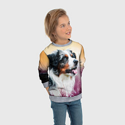 Свитшот детский Австралийская Овчарка, цвет: 3D-меланж — фото 2