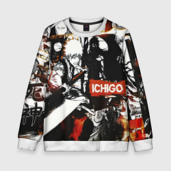 Свитшот детский Bleach Блич Ичиго Курасаки, цвет: 3D-белый