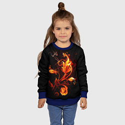 Свитшот детский Огненный цветок, цвет: 3D-синий — фото 2