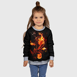 Свитшот детский Огненный цветок, цвет: 3D-меланж — фото 2