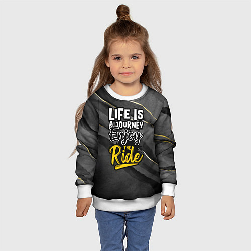 Детский свитшот Жизнь - это путешествие / 3D-Белый – фото 4