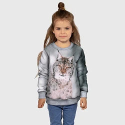Свитшот детский Рысь, цвет: 3D-меланж — фото 2