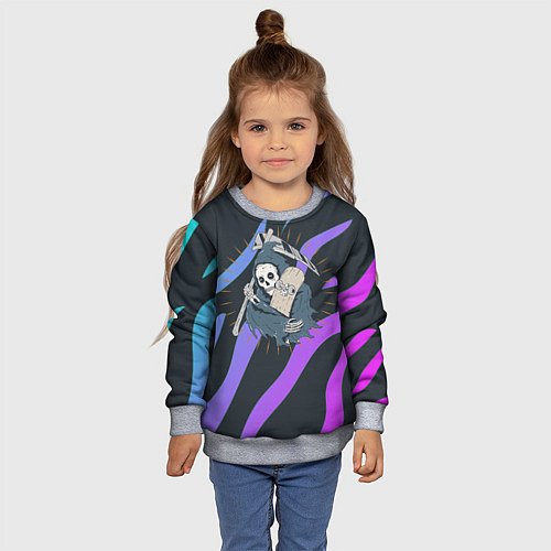 Детский свитшот Skate or die art / 3D-Меланж – фото 4