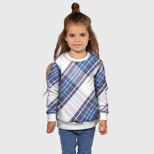 Детский свитшот Шотландка Z / 3D-Белый – фото 4