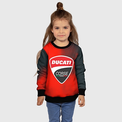 Детский свитшот Ducati Corse logo / 3D-Черный – фото 4