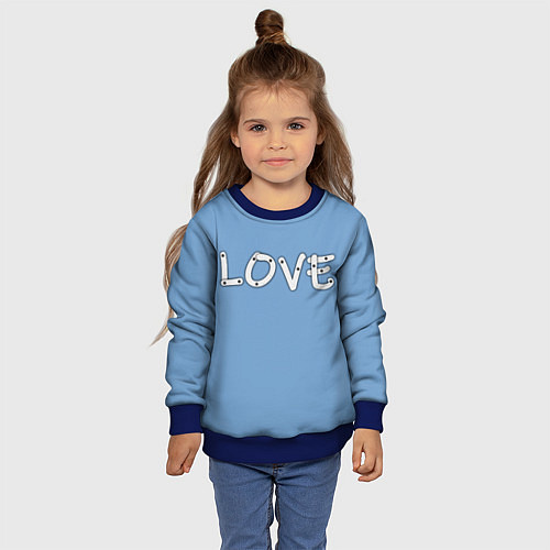 Детский свитшот LOVE / 3D-Синий – фото 4