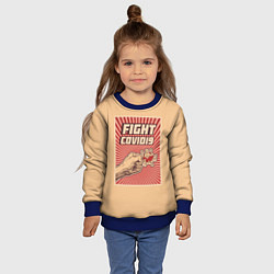 Свитшот детский FIght Covid19, цвет: 3D-синий — фото 2