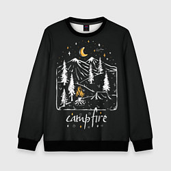 Свитшот детский Костер, цвет: 3D-черный