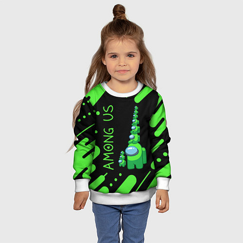 Детский свитшот AMONG US - БАШНЯ / 3D-Белый – фото 4