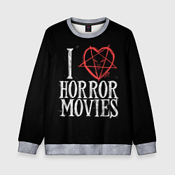 Детский свитшот I Love Horror Movies