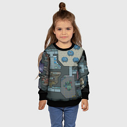 Свитшот детский AMONG US - КАРТА, цвет: 3D-черный — фото 2