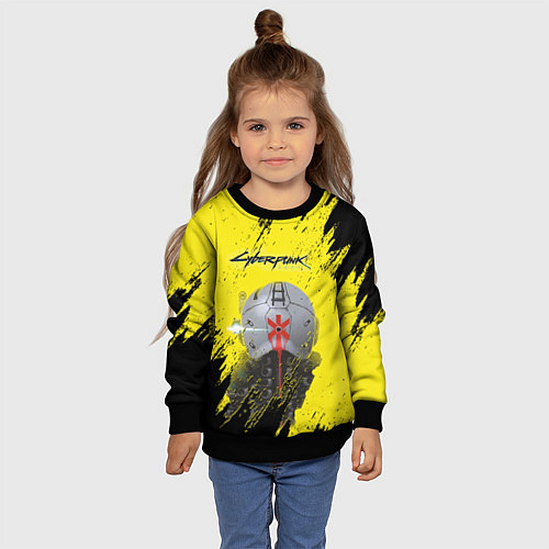 Детский свитшот Cyberpunk 2077 / 3D-Черный – фото 4