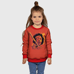 Свитшот детский Джимми Хендрикс, цвет: 3D-красный — фото 2