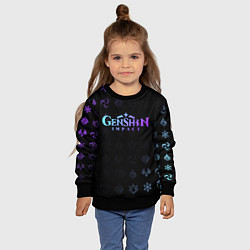 Свитшот детский GENSHIN IMPACT, цвет: 3D-черный — фото 2
