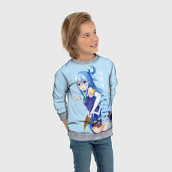 Свитшот детский Aqua, цвет: 3D-меланж — фото 2