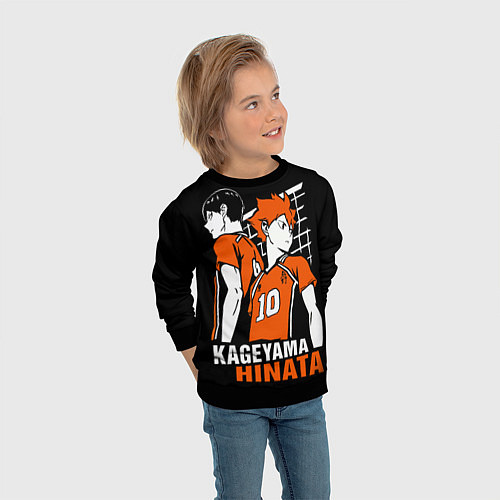 Детский свитшот Haikyuu Hinata Kageyama / 3D-Черный – фото 3