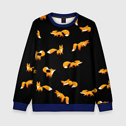 Свитшот детский Лисы, цвет: 3D-синий